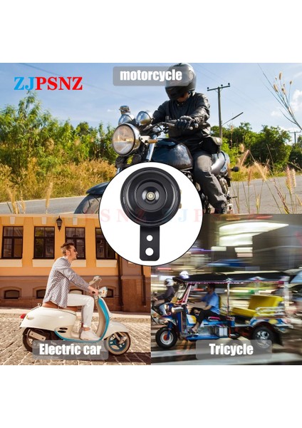 12V 110DB 1.5A 2 Adet Motosiklet Elektrikli Korna Kitleri 6V 12V 24V 36V 48V 60V 72V 1.5A 110DB Yuvarlak Yüksek Sesli Korna Hoparlörü Scooter E-Bisiklet Evrensel (Yurt Dışından)