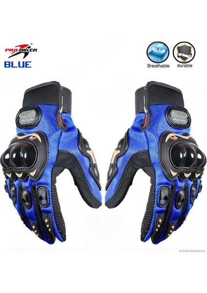 Mavi Stil S Beden Erkek Motosiklet Tam Parmak Eldiveni Bisiklet Ekipmanı Giyilebilir Bayan Şövalye Yarış Eldiveni Guantes Moto Koruyucu Ekipman Eldivenler (Yurt Dışından)
