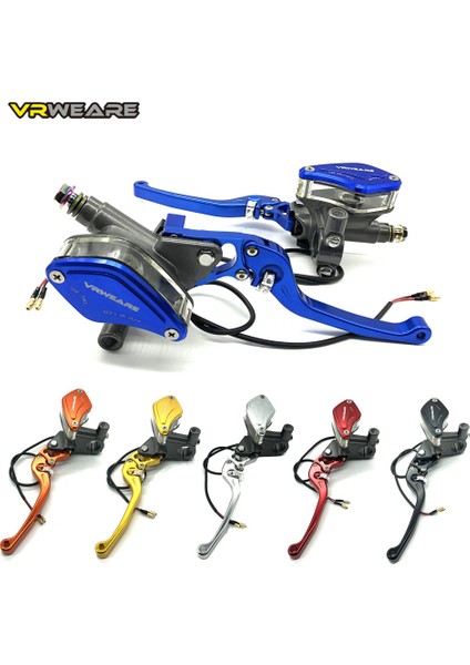 Mavi Sol Stil Universal Motorsiklet Fren Pompası Kolu Ayarlı Sap Hidrolik Debriyaj Ana Silindir Yarış Için - Honda Yamaha Kawasaki Fren (Yurt Dışından) fiyatları