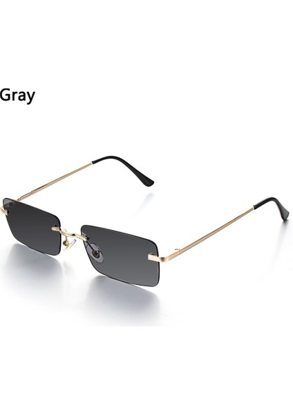 Gri Tarzı Yüksek Kadın Küçük Güneş Gözlüğü Şekiliz Güneş Gözlüğü Metal Güneş Gözlüğü UV400 Gözlük Gradient Gözlük (Yurt Dışından)