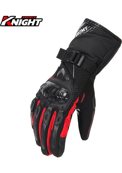Wp-02 Kırmızı Stil Xl Beden Kış Motosiklet Eldiveni Su Geçirmez Guantes Moto Dokunmatik Ekran Motosiklet Eldiveni Sıcak Tutma Kış Tam Parmak Eldiven Kaymaz (Yurt Dışından)