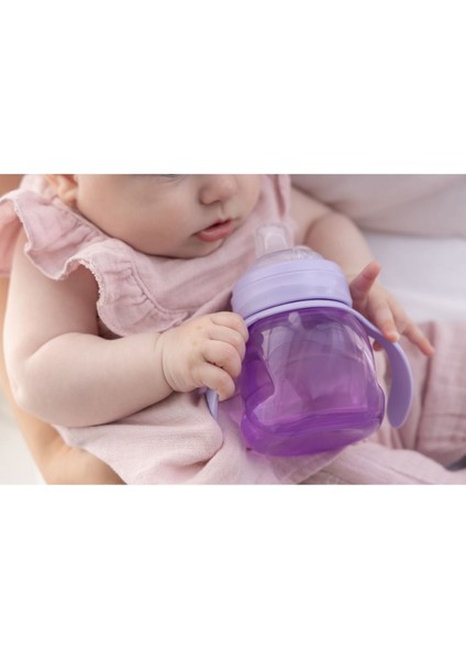 KiKindy Damlatmaz Egitici Su Alıştırma Bardağı 200 ml 6+ Ay - Baby Purple