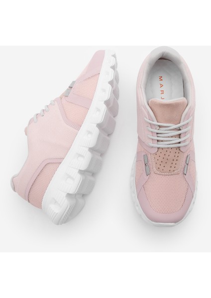 Kadın Sneaker Eva Taban Örgü Triko Koşu Ve Yürüyüş Spor Ayakkabı Renvis Pudra