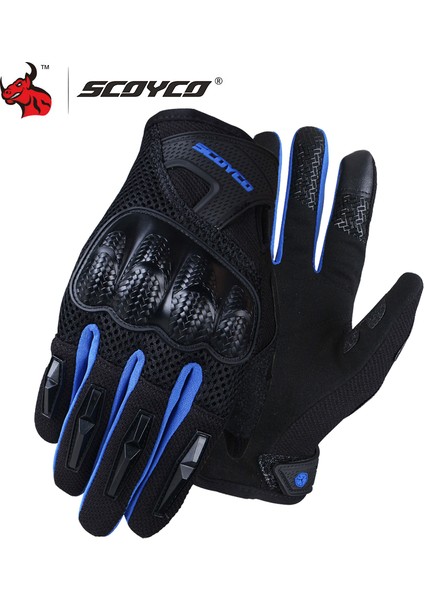 MC58-2 Mavi Stil M Beden Scoyco Motosiklet Eldiveni Erkekler Için Karbon Fiber Koruyucu Kabuk Dokunmatik Ekran Yaz Koruma Yazıcı Eldiveni Yeni (Yurt Dışından)