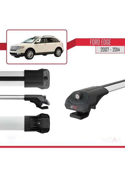 Ford Edge 2007-2014 Arası ile Uyumlu Ace-1 Ara Atkı Tavan Barı Gri 2 Adet modelleri