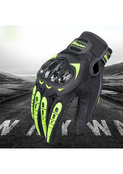 Yeşil Stil L Beden Motosiklet Tam Parmak Dokunmatik Ekran Eldiven Yarış Motor Bisiklet Nefes Alabilir File Kumaş Bisiklet Moto Luvas Guantes (Yurt Dışından) fırsatları