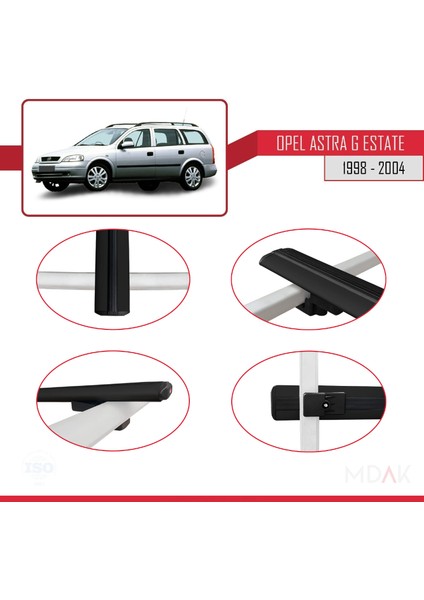 Opel Astra G (T98) Sw 1998-2004 Arası ile Uyumlu Basıc Model Ara Atkı Tavan Barı Siyah 3 Adet fırsatları