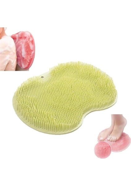 Vantuzlu Silikon Banyo Masaj Pedi, Yıkama Lifi ve Sırt Fırçası Seti