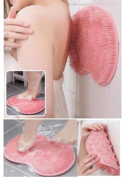 Vantuzlu Silikon Banyo Masaj Pedi, Yıkama Lifi ve Sırt Fırçası Seti modelleri