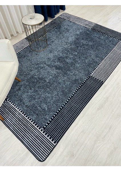 Gri-Lacivert Jüt Sisal Görünüm Kaymaz Taban Yolluk Halı modelleri