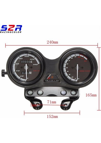 Sayaç Kapağı Stili Yamaha Ybr Euro Iı Versiyonu Için Motosiklet Hız Göstergesi Göstergesi Göstergesi Moto Tach Enstrüman Saat Kılıfı (Yurt Dışından) fırsatları