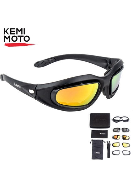 Gözlük Stili Kemimoto Motosiklet Gözlükleri Polarize Güneş Gözlüğü Avcılık Göz Koruma Rüzgar Geçirmez Moto Gözlük UV400 Antisise Berrak Lens (Yurt Dışından)