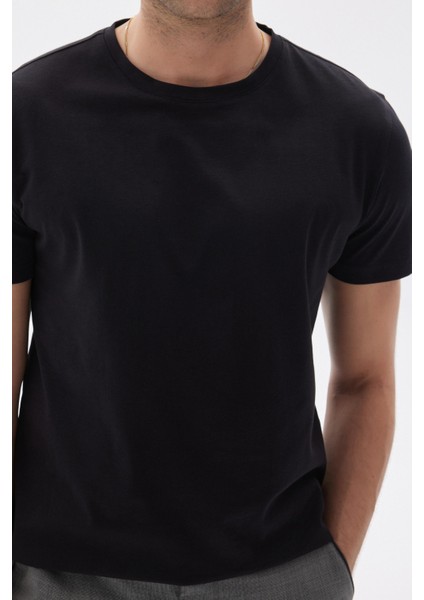 Slim Fit Dar Kesim Bisiklet Yaka %100 Pamuk 3'lü T-Shirt Paketi Siyah fiyatları