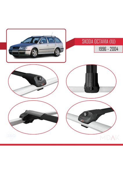 Skoda Octavia (1u) 1996-2004 Arası ile Uyumlu Ace-1 Ara Atkı Tavan Barı Siyah 2 Adet fırsatları