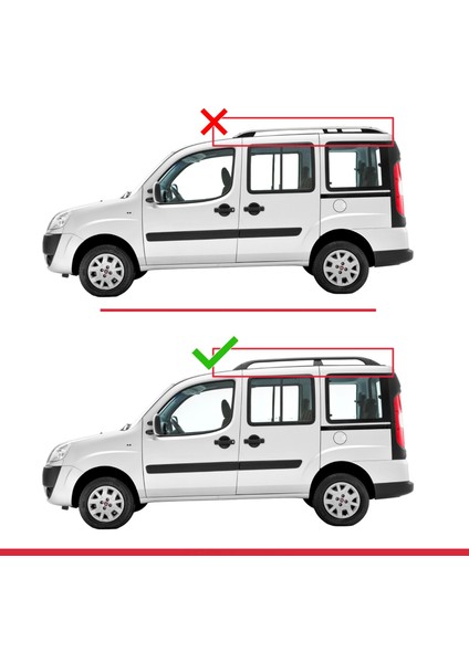 Fiat Doblo 2000-2009 Arası ile Uyumlu Fly Model Ara Atkı Tavan Barı Gri 4 Adet modelleri