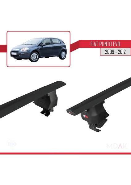 Fiat Punto Evo (199) 2009-2012 Arası ile Uyumlu Ace-4 Ara Atkı Tavan Barı Siyah 2 Adet fırsatları