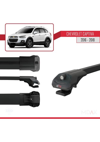 Chevrolet Captiva 2016-2018 Arası ile Uyumlu Ace-1 Ara Atkı Tavan Barı Siyah 3 Adet modelleri