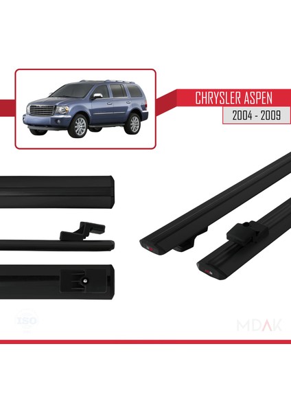 Chrysler Aspen 2004-2009 Arası ile Uyumlu Basıc Model Ara Atkı Tavan Barı Siyah 2 Adet modelleri
