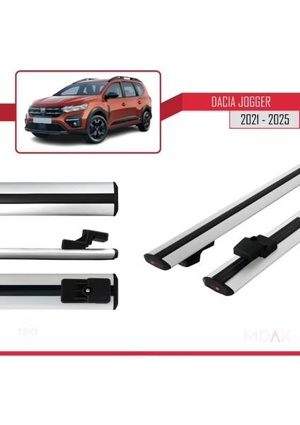 Dacia Jogger 2021 ve Sonrası ile Uyumlu Basıc Model Ara Atkı Tavan Barı Gri 2 Adet modelleri