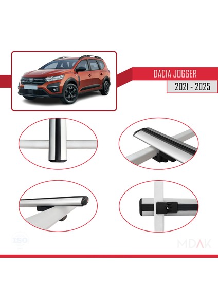Dacia Jogger 2021 ve Sonrası ile Uyumlu Basıc Model Ara Atkı Tavan Barı Gri 2 Adet fırsatları