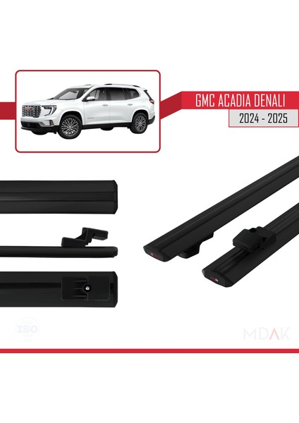 Gmc Acadia Denali 2024-2025 Arası ile Uyumlu Basıc Model Ara Atkı Tavan Barı Siyah 2 Adet modelleri