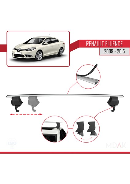 Renault Fluence 2009-2015 Arası ile Uyumlu Ace-4 Ara Atkı Tavan Barı Gri 2 Adet fırsatları