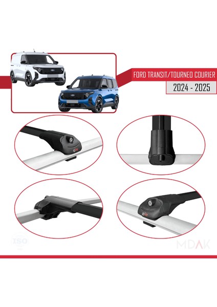 Ford Transit / Tourneo Courier 2024 ve Sonrası ile Uyumlu Ace-1 Ara Atkı Tavan Barı Siyah 3 Adet fırsatları
