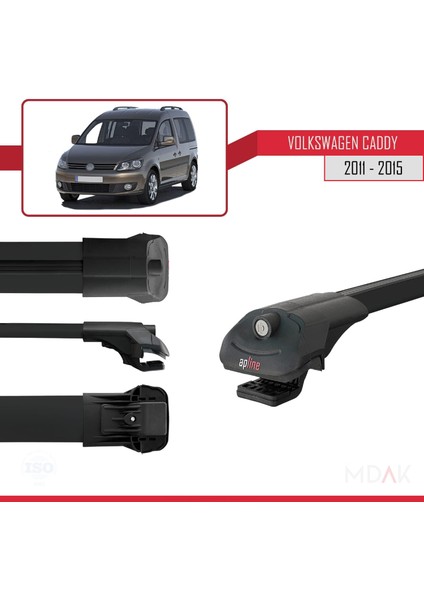 Volkswagen Caddy 3 (2k) 2011-2015 Arası ile Uyumlu Ace-1 Ara Atkı Tavan Barı Siyah 2 Adet modelleri