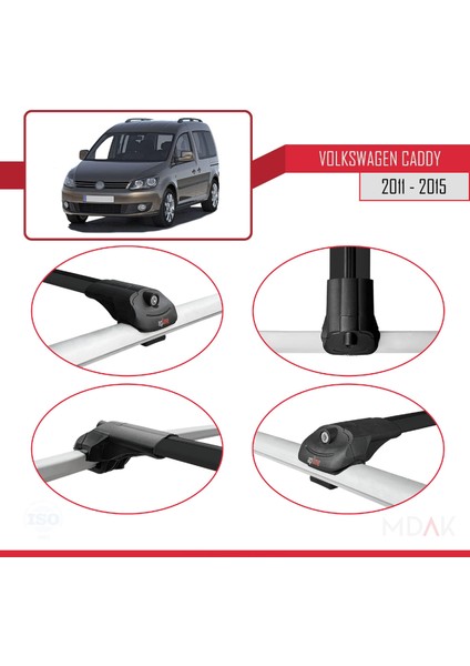 Volkswagen Caddy 3 (2k) 2011-2015 Arası ile Uyumlu Ace-1 Ara Atkı Tavan Barı Siyah 2 Adet fırsatları