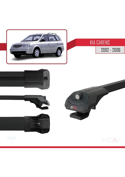 Kia Carens Post-Facelift 2002-2006 Arası ile Uyumlu Ace-1 Ara Atkı Tavan Barı Siyah 2 Adet modelleri