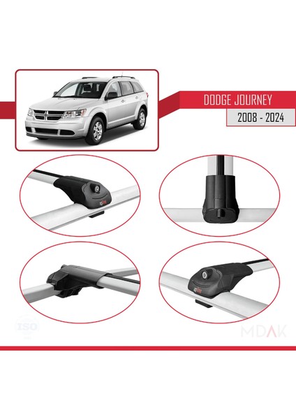 Dodge Journey 2008 ve Sonrası ile Uyumlu Ace-1 Ara Atkı Tavan Barı Gri 2 Adet fırsatları