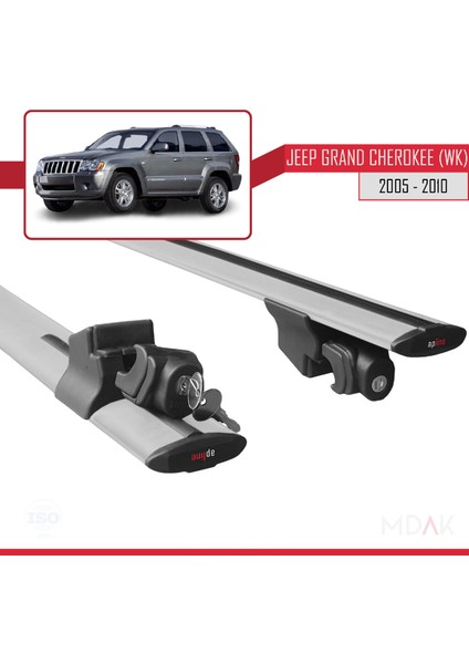 Jeep Grand Cherokee 3 (Wk) 2005-2010 Arası ile Uyumlu Hook Model Ara Atkı Tavan Barı Gri 2 Adet indirimleri