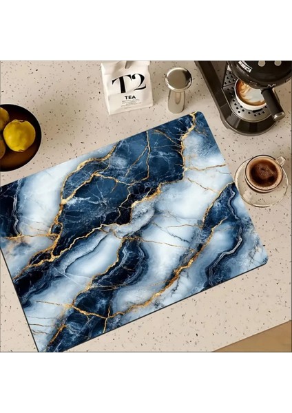 55 cm x 45 cm Lüks Fayans Temalı Tezgah Üstü Bulaşık Kurutma Matı Bulaşıklık Kurutma Örtüsü modelleri
