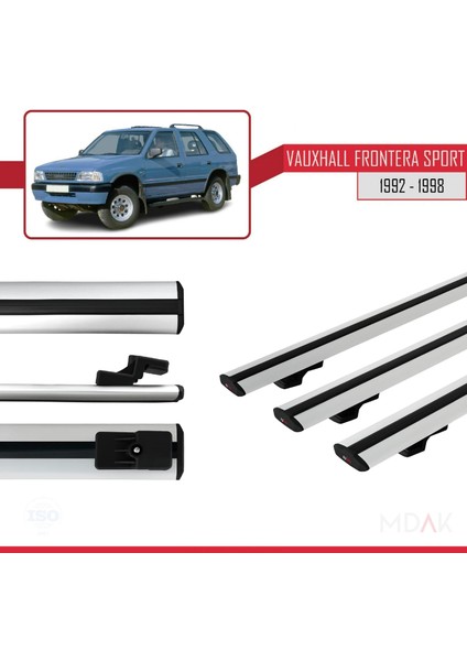 Vauxhall Frontera Sport 1992-1998 Arası ile Uyumlu Basıc Model Ara Atkı Tavan Barı Gri 3 Adet modelleri
