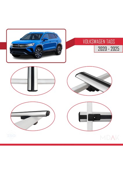 Volkswagen Taos 2021 ve Sonrası ile Uyumlu Basıc Model Ara Atkı Tavan Barı Gri 2 Adet fırsatları