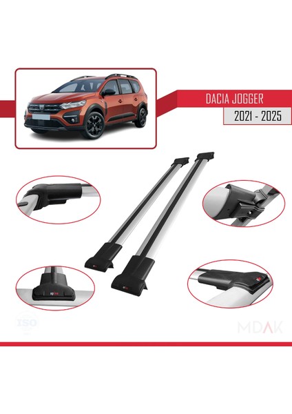 Dacia Jogger 2021 ve Sonrası ile Uyumlu Fly Model Ara Atkı Tavan Barı Gri 2 Adet fırsatları