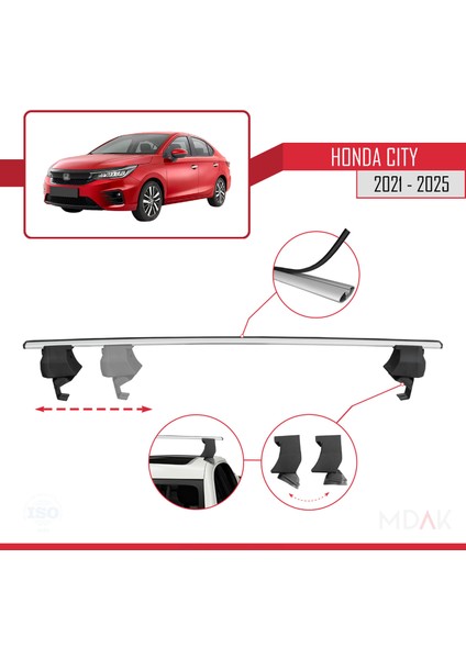 Honda City 2021 ve Sonrası ile Uyumlu Ace-4 Ara Atkı Tavan Barı Gri 2 Adet fırsatları
