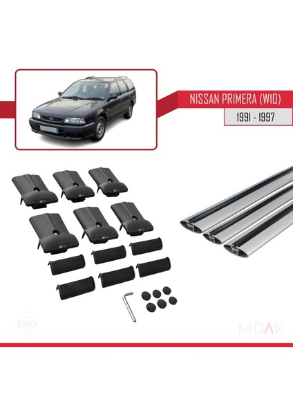 Nissan Primera (W10) Traveller 1991-1997 Arası ile Uyumlu Fly Model Ara Atkı Tavan Barı Gri 3 Adet indirimleri