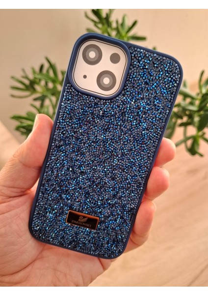 iPhone 13 / 14 ve 15 Uyumlu Işıltılı Taşlı Kamera Çıkıntılı Içi Kadife Kaliteli Lüks Kılıf