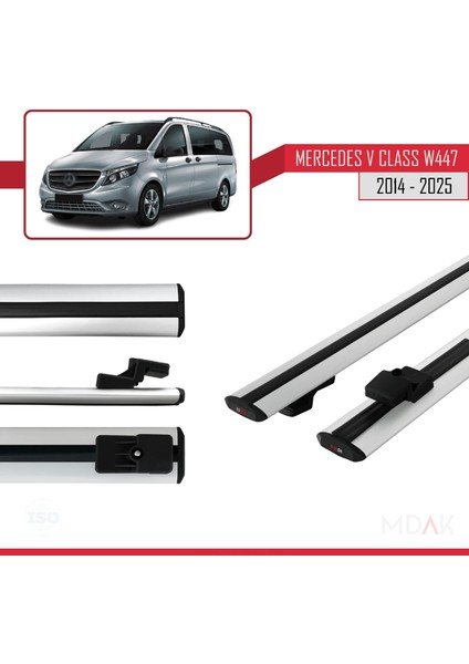 Mercedes V Class 3 (W447) 2014 ve Sonrası ile Uyumlu Basıc Model Ara Atkı Tavan Barı Gri 2 Adet modelleri