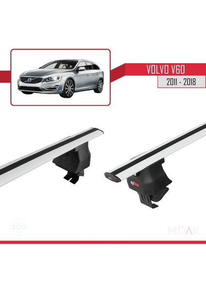 Volvo V60 2011-2018 Arası ile Uyumlu Ace-4 Ara Atkı Tavan Barı Gri 2 Adet fırsatları