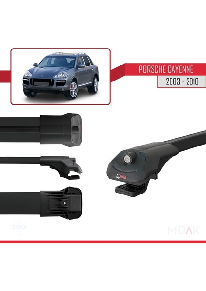 Porsche Cayenne (9pa) 2003-2010 Arası ile Uyumlu Ace-1 Ara Atkı Tavan Barı Siyah 2 Adet modelleri