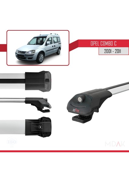 Opel Combo C 2001-2011 Arası ile Uyumlu Ace-1 Ara Atkı Tavan Barı Gri 3 Adet modelleri