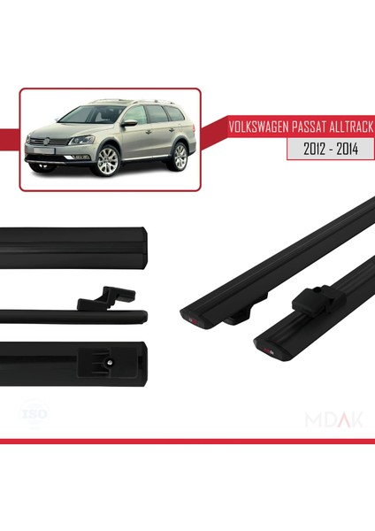 Volkswagen Passat B7 (3c) Alltrack 2012-2014 Arası ile Uyumlu Basıc Model Ara Atkı Tavan Barı Siyah 2 Adet modelleri