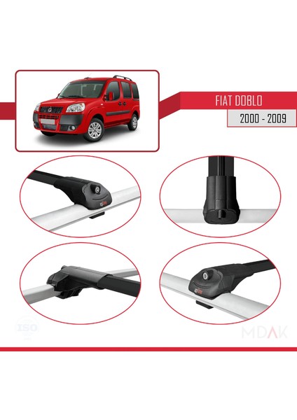 Fiat Doblo 2000-2009 Arası ile Uyumlu Ace-1 Ara Atkı Tavan Barı Siyah 3 Adet indirimleri