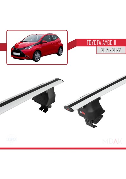 Toyota Aygo 2 2014-2022 Arası ile Uyumlu Ace-4 Ara Atkı Tavan Barı Gri 2 Adet fırsatları