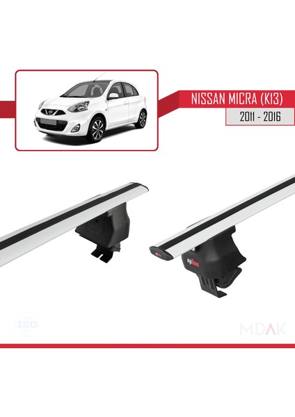 Nissan Micra 4 (K14) 2011-2016 Arası ile Uyumlu Ace-4 Ara Atkı Tavan Barı Gri 2 Adet fırsatları