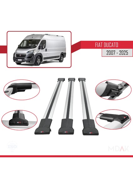 Fiat Ducato 3 2007 ve Sonrası ile Uyumlu Fly Model Ara Atkı Tavan Barı Gri 3 Adet fırsatları