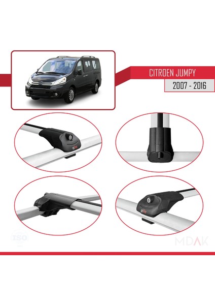 Citroen Jumpy 2 (G9) 2007-2016 Arası ile Uyumlu Ace-1 Ara Atkı Tavan Barı Gri 3 Adet fırsatları