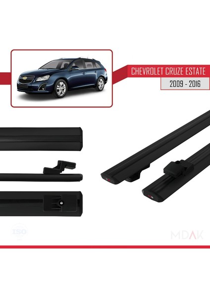 Chevrolet Cruze (J300) 2009-2016 Arası ile Uyumlu Basıc Model Ara Atkı Tavan Barı Siyah 2 Adet modelleri